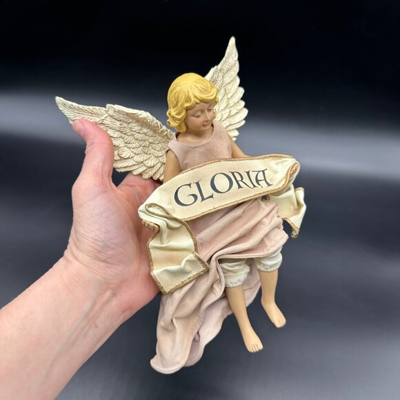Kirkland Nativity Set Angel Replacement Gloria Figurine Pink Dress White Wings - Picture 7 of 8